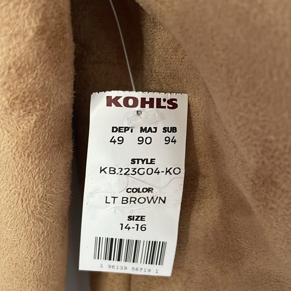 Koolaburra by UGG, color khaki hoodie jacket, size 14-16. Made with faux fur - Picture 17 of 17